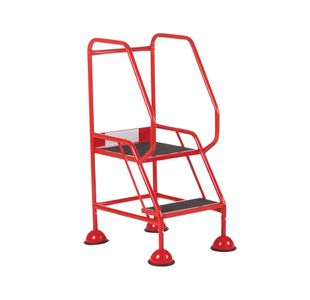 5 Star UK Domed Feet Anti-Slip 2 Tread Steps Red FS687659