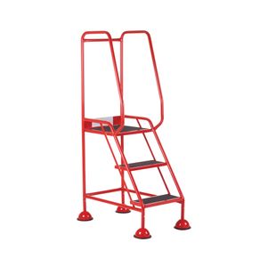 5 Star UK Domed Feet Anti-Slip 3 Tread Steps Red FS687661