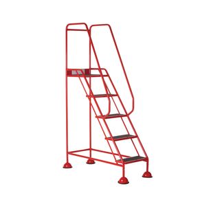 5 Star UK Domed Feet Anti-Slip 5 Tread Steps Red FS687669