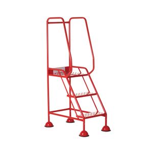 5 Star UK Domed Feet Punched 3 Tread Steps Red FS687671