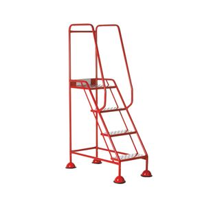 5 Star UK Domed Feet Punched 4 Tread Steps Red FS687686