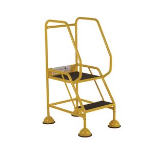 5 Star UK Domed Feet Anti-Slip 2 Tread Steps Yellow FS687696