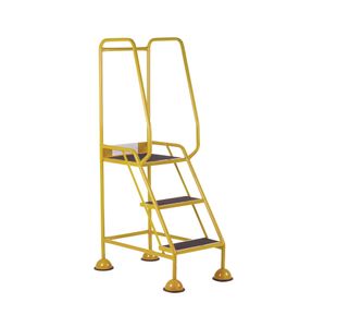 5 Star UK Domed Feet Anti-Slip 3 Tread Steps Yellow FS687699