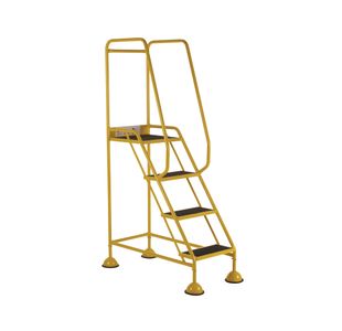 5 Star UK Domed Feet Anti-Slip 4 Tread Steps Yellow FS687703