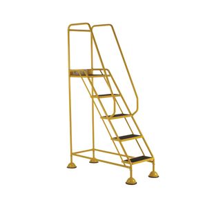 5 Star UK Domed Feet Anti-Slip 5 Tread Steps Yellow FS687717