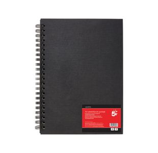 5 Star Hardback Spiral Sketchbook A4 Portrait 50 Sheets FS688033