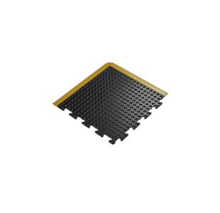 5 Star Anti-Fatigue Bub Mat Con Crnr 0.5x0.5m Blk/Ylw Nitrile FS712734