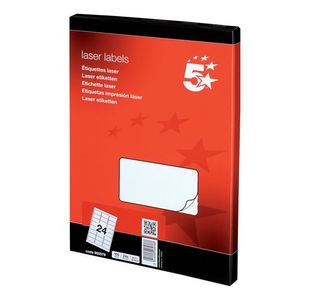 5 Star Office Multipurpose Labels Laser Copier Inkjet 64x34mm White (Pack of 2400)