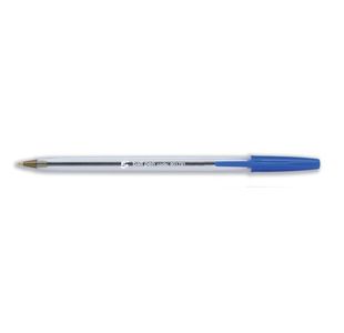 5 Star Office Ball Pen Clear Barrel Medium 1.0mm Tip 0.4mm Line Blue (Pack of 50)
