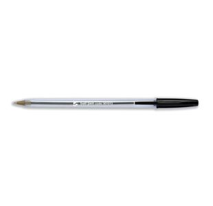 5 Star Ball Pen Medium 1mm Tip 0.4mm Line Clear Barrel Black (Pack of 50) 901813