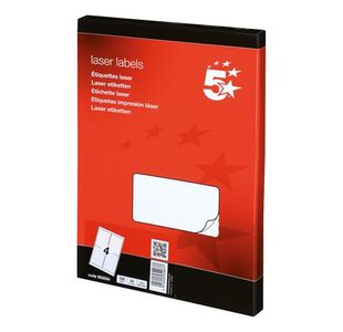 5 Star Office Multipurpose Labels Laser Copier Inkjet 139x99.1mm White (Pack of 400)
