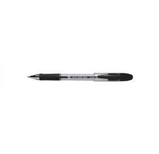 5 Star Rubber Grip Ball Pen Medium 1mm Tip 0.5mm Line Black (Pack of 12)