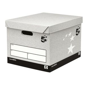 5 Star Facilities Storage Box and Lid Self-Assembly 336x391x285mm (Pack of 10)