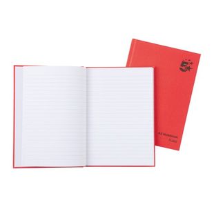 5 Star Office Manuscript Notebook Casebound 70gsm Ruled 192pp A5 Red (Pack of 5)