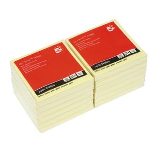 5 Star Sticky Notes Removable Concertina Pad Yellow (Pack of 12) 913004