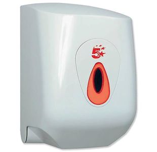 5 Star Centrefeed Dispenser Large 230x235x350mm Plastic White