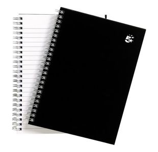5 Star Office Notebook Wirebound 80gsm Ruled 140pp A5 Black (Pack of 5)
