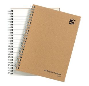 5 Star Eco Notebook Wirebound 80gsm Ruled Recycled 160pp A5 Buff (Pack of 5)