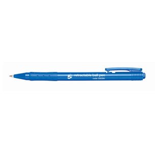 5 Star Retractable Ball Pen Medium 1mm Tip 0.7mm Line Blue (Pack of 20) 930384