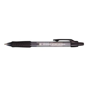 5 Star Office Gel Rollerball Retractable 0.7mm Tip 0.4mm Line Black (Pack of 12)