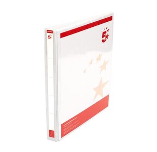 5 Star Office A4 Presentation Ring Binder Polypropylene 16mm 4D-Ring White (Pack of 10)