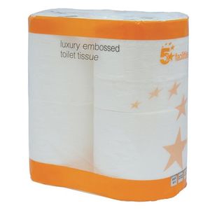 5 Star Luxury Toilet Rolls 1-Ply 120x96 White (Pack of 10)