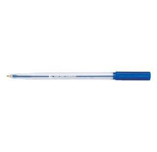 5 Star Office Ball Pen Clear Barrel Medium 1mm Tip 0.7mm Line Blue (Pack of 20)