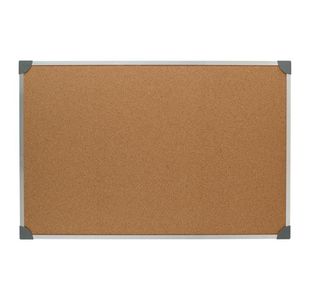 5 Star Office Cork Board with Wall Fixing Kit Aluminium Frame 900x600mm