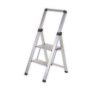 Climb-It 2 Tread Slim Step Ladder with Handrail 475x55x1160mm Aluminium FS192Z