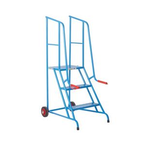 Climb-It Loading Step 3 Tread Open Back Powder Coated Blue SLS03P