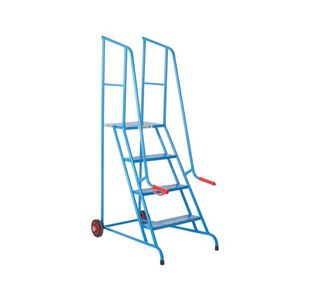 Climb-It Loading Step 4 Tread Open Back Powder Coated Blue SLS04P