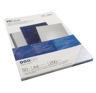 GBC HiClear A4 Binding Cover 250 Micron Super Clear (Pack of 50) 41606E