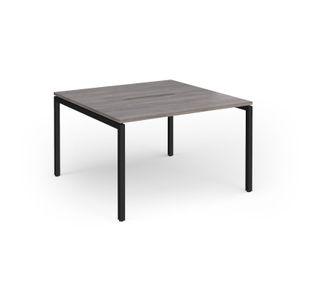 Connex Goal-Post 1200 x 1200 x 725mm Back to Back Desk (2 x 1200mm) - Black Frame / Grey Oak Top