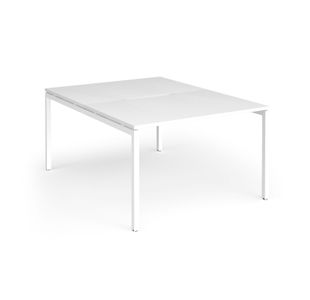 Connex Goal-Post 1200 x 1600 x 725mm Back to Back Desk (2 x 1200mm) - White Frame / White Top