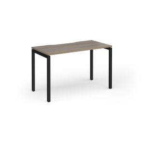 Connex Goal-Post 1200 x 600 x 725mm Single Desk - Black Frame / Nebraska Oak Top