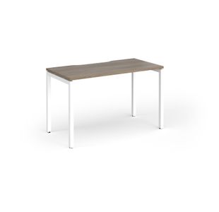 Connex Goal-Post 1200 x 600 x 725mm Single Desk - White Frame / Nebraska Oak Top