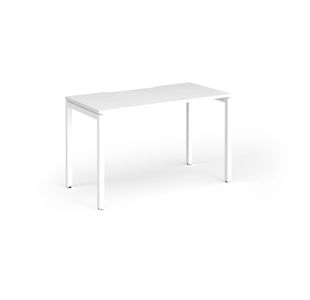 Connex Goal-Post 1200 x 600 x 725mm Single Desk - White Frame / White Top