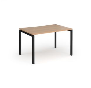 Connex Goal-Post 1200 x 800 x 725mm Single Desk - Black Frame / Beech Top