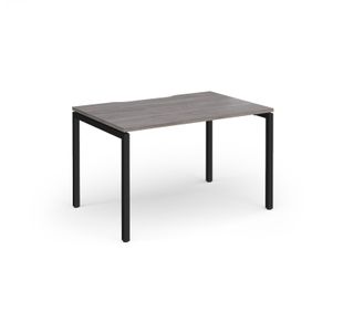 Connex Goal-Post 1200 x 800 x 725mm Single Desk - Black Frame / Grey Oak Top