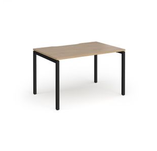 Connex Goal-Post 1200 x 800 x 725mm Single Desk - Black Frame / Kendal Oak Top