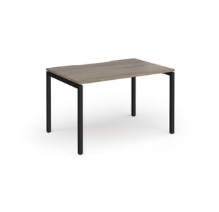 Connex Goal-Post 1200 x 800 x 725mm Single Desk - Black Frame / Nebraska Oak Top