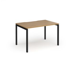 Connex Goal-Post 1200 x 800 x 725mm Single Desk - Black Frame / Oak Top