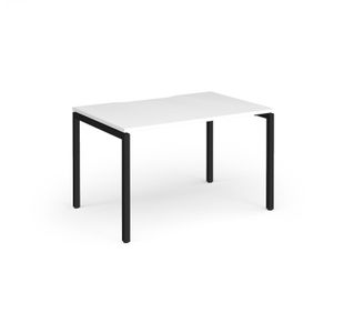 Connex Goal-Post 1200 x 800 x 725mm Single Desk - Black Frame / White Top