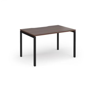 Connex Goal-Post 1200 x 800 x 725mm Single Desk - Black Frame / Walnut Top