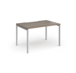Connex Goal-Post 1200 x 800 x 725mm Single Desk - Silver Frame / Nebraska Oak Top