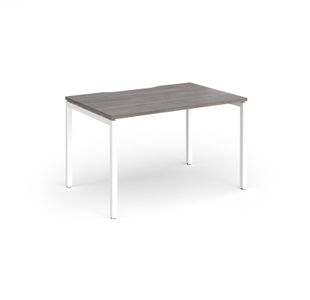 Connex Goal-Post 1200 x 800 x 725mm Single Desk - White Frame / Grey Oak Top