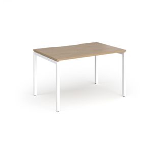 Connex Goal-Post 1200 x 800 x 725mm Single Desk - White Frame / Kendal Oak Top