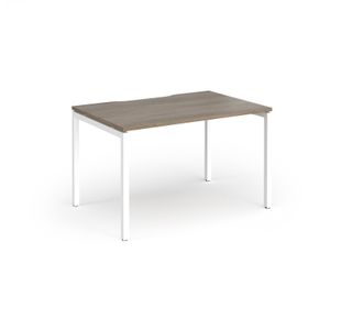 Connex Goal-Post 1200 x 800 x 725mm Single Desk - White Frame / Nebraska Oak Top