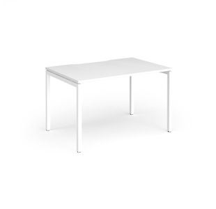 Connex Goal-Post 1200 x 800 x 725mm Single Desk - White Frame / White Top