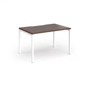 Connex Goal-Post 1200 x 800 x 725mm Single Desk - White Frame / Walnut Top